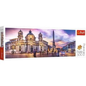 Trefl, Puzzel, Piazza Navona, Rome, 500 Elementen, Panorama, Topkwaliteit, voor volwassenen en kinderen vanaf 10 jaar