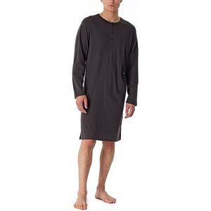 Schiesser Nachthemd voor heren, lange mouwen, nachtkleding, nachtjapon, houtskool, 62