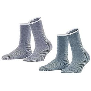 ESPRIT Dames Sokken Allover Stripe 2-Pack W SO Katoen Gedessineerd Multipack 2 Paar, Veelkleurig (Sortiment 0150), 39-42