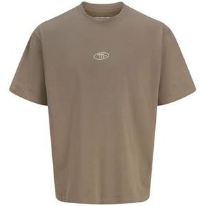 JACK & JONES Heren Jcoretreat Text Back Tee Ss Crew Neck, Desert Taupe, L