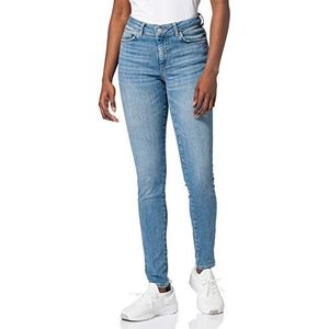 PIECES Skinny Fit Jeans voor dames, halfhoge taille, blauw (light blue denim), 32 NL/S/L