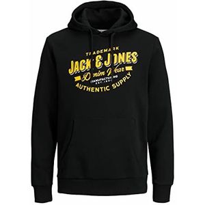Jack & Jones Heren Jjelogo Sweat Hood 2 Col 21/22 Noos Sweatshirt met capuchon, zwart, L, zwart, L