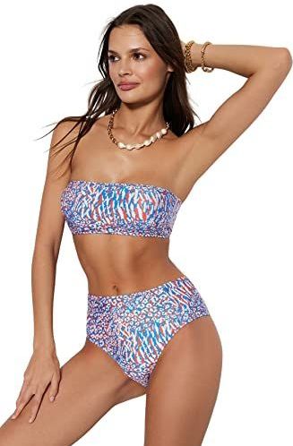 Trendyol - Animal Print - Geweven Bikini Set - Blauw/Meerkleurig