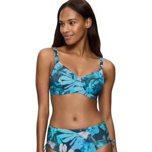 Triumph Summer Fleur W 02, Bikini Top dames, meerkleurig (Turquoise - Dark Combination), 42, meerkleurig (turquoise - Dark Combination), 42