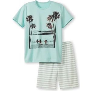 CALIDA Kids Surf pyjama kort Glacier Blue, 1 stuk, maat 164, Glacier Blue, 164 cm