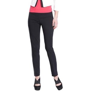 SLIM-SATION Dames brede band enkel broek pull-on broek met buikcontrole, Zwart, 12
