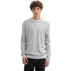 TOM TAILOR Denim heren trui, 15398 - Light Stone Grey Melange, S