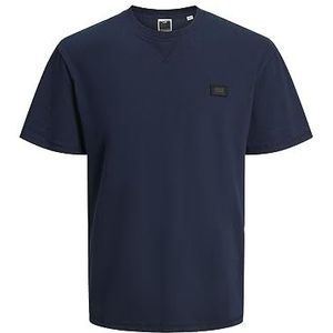 JACK & JONES Heren T-shirt Twill, navy blazer, L