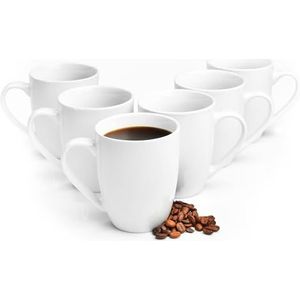 Glasmark Krosno Witte Koffiemok Met Handvat Keramische Mokken Set van 6 Stuks Koffiemokken Theekopjes Inhoud 300 Ml