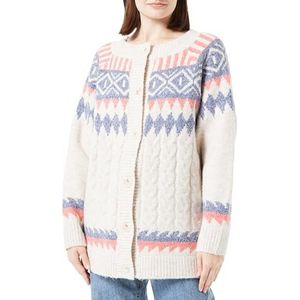 aleva Gebreid damesvest met knopen 15425018-AL04, beige rood blauw, XS/S, beige, rood, blauw, XS/S