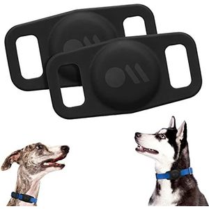 Case-Mate 2-pack beschermende AirTag hoes voor halsband, anti-verloren AirTag lus voor hond GPS-tracker, AirTag hoesje compatibel met kat/hond, (zwart)