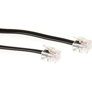Intronics RJ11 - RJ11 kabel, zwart 5,0 m, 5 m, zwart - telefoonkabel (zwart 5,0 m, RJ11, RJ11)