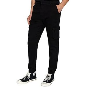 Trendyol Heren Khaki Jongens Cargo Jogger Broek, Zwart, 29, Zwart, 29W