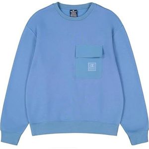 Champion Legacy C-Tech (220406) - Soft Compact Poly Fleece Pocket Crewneck Sweatshirt, Turquoise Blue (CBU), L Heren FW24, blauw turquoise (Cbu), L