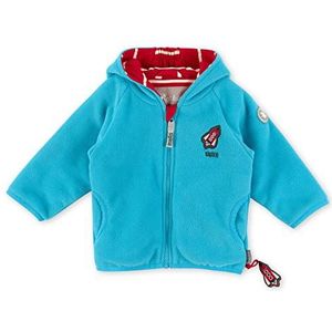 Sigikid Baby-jongens capuchon fleece jas, blauw/rood, normaal