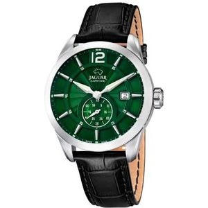 Jaguar Watches herenhorloge XL analoog kwarts leer J663/3, zwart/groen, riem