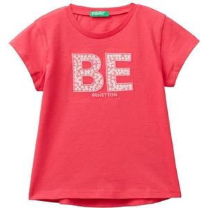 United Colors of Benetton T-shirt voor meisjes en meisjes, Rood, 104