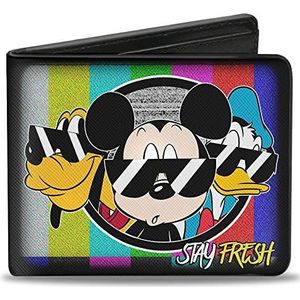 Buckle-Down Pluto/Mickey Mouse/Donald Duck Stay Fresh Group reisaccessoires bi-fold-portemonnee, meerkleurig, standaardmaat, multicolor