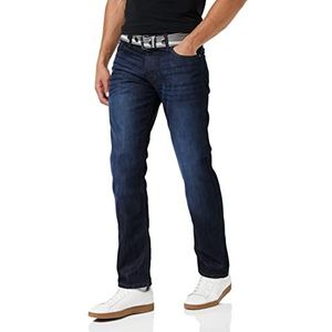 Enzo Rechte jeans voor heren, Blauw Donkerblauw, 38W / 32L