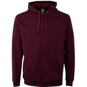 Mukua SF270U Unisex sweatshirt met ritssluiting en capuchon, wijnrood maat 3XL, Wijn, 3XL