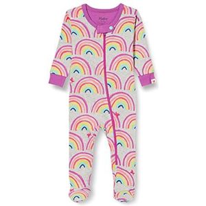 Hatley Organic Cotton Footed Slaappak Pyjama voor kinderen en pasgeborenen meisjes, Rainbow Dreams, 3-6 Maanden