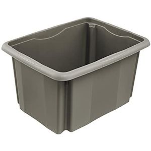 keeeper opbergdoos met draai-/stapelsysteem, 38 x 28,5 x 20,5 cm, 15 l, Emil Eco Line, Eco Grey