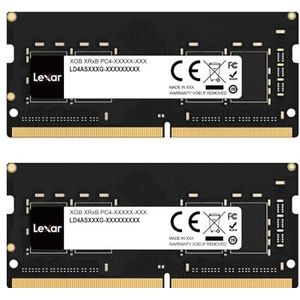Lexar SODIMM DDR4 RAM 16GB Kit (2 x 8GB), 3200 MHz DRAM, 260-pins DDR4 SODIMM-Laptopram, Krachtige SO-DIMM, PC-Laptopcomputergeheugen (LD4S08G32C22ST-BGD)