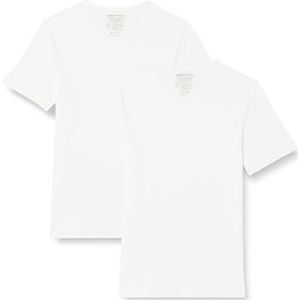 DIM Heren T-shirt, thermoregulerend, katoen, ronde hals, sport, 2 stuks, Wit, L