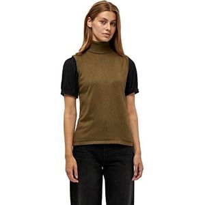 Minus33 Dames Raka Knit Turtleneck Blouse, Dark Olive Melange, XL