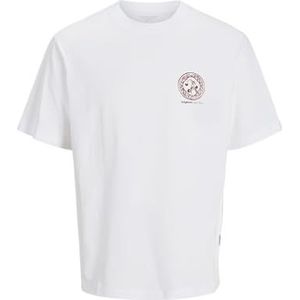 JACK & JONES Jorparos Chest Tee Ss Crew Neck voor heren, wit (bright white), L