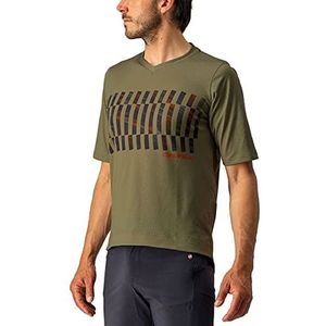 CASTELLI 4522008-353 Trail Tech Tee Heren T-Shirt Olive Green/Dark Gray-Orange Rust L