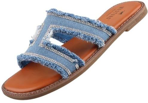 Gezondheidsslippers - Jeansblauw - Synthetisch - Blokhak - Open Neus