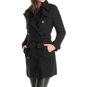 ESPRIT Dames trenchcoat mantel met tailleriem, zwart (black 001), 34
