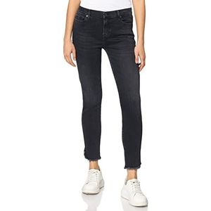 7 For All Mankind Dames The Skinny Crop Luxe Vintage Any Time with Frayed Curved Hem Jeans, zwart, 23W x 30L