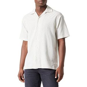 Jack & Jones Jorbelize Linnen Resort Shirt Ss Short Sleeve voor heren, Crockery/Stripes:/, S