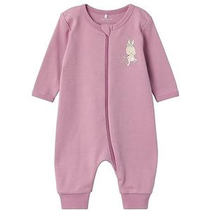 NAME IT Baby meisjes Nbfnightsuit Zip Orchid Haze Rabbit Noos slaapromper, Orchid Haze, 98 cm