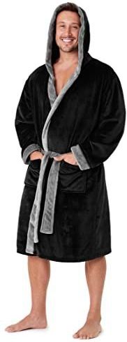 Heren - Ochtendjas - Fleece - Zacht - Met Capuchon - 2 Zakken