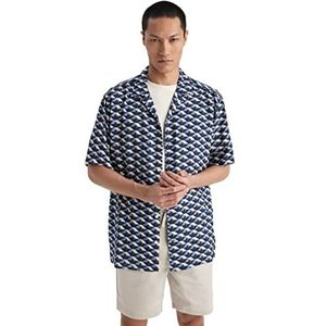DeFacto Kurazarm hemd voor heren met korte mouwen, blauw, 3XL
