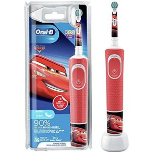 Oral-B Kids Oplaadbare Elektrische Tandenborstel Powered By Braun, 1 Handvat met Disney Pixar Cars, Voor Kinderen Vanaf 3 Jaar