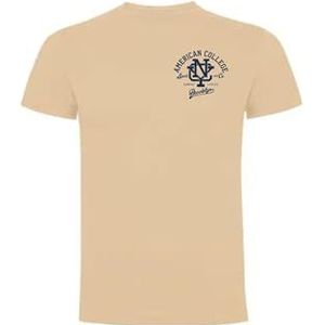AMERICAN COLLEGE USA T-Shirts Sport Ademend Gedrukt Kleding Unisex Kinderen Jongens en Meisjes Casual Model ACTSW6 Beige XL, Beige, XL