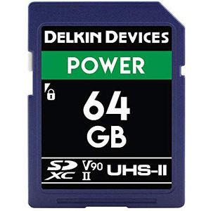 Delkin Devices 64 GB Power SDXC 2000 x uhs-ii U3/V90 geheugenkaart