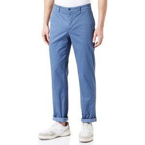 Tommy Hilfiger Herenbroek chino Denton bedrukte structuur Chino Straight Fit, blauw (Aegean Sea), 33W / 34L