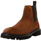 BOSS - Julyo - Leren Enkellaarsjes - Bruin - Plat