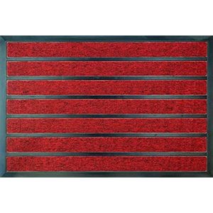ID matt 609004 combi' absorberend tapijt vloermat vezel polypropyleen/PVC rood 80 x 60 x 1,1 cm