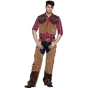 Boland - Volwassen kostuum Cowboy Bruce, vest en broek, Wilde Westen, Sherriff, set, carnaval, themafeest
