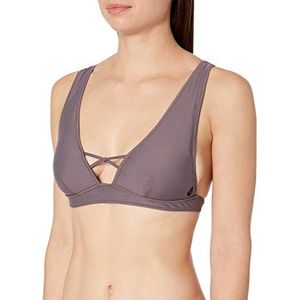 Volcom Simply Solid Halter bikinitop voor dames, Staal Paars, XL
