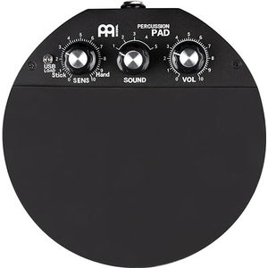 Meinl Percussion Compact Percussion Pad - Flat Percussion Instrument met Voorgeprogrammeerde Geluiden - Monteerbaar - Speeloppervlak Rubber, Zwart (MCPP)