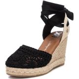 XTI 142336, espadrilles damessandalen met sleehak, Zwart, 40 EU