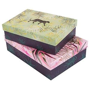 goldbuch 85541 Cadeaudoosjes, 2-delig, Turnowsky Design Jungle Vibes Panther, set met 2 geschenkdozen in verschillende maten, 2 geschenkdozen met kunstdruk, gouden reliëf en reliëf