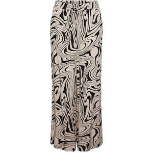 PIECES Dames Pckimmie Hw Pants Bc stoffen broek, zilvergrijs/op:grafisch, M